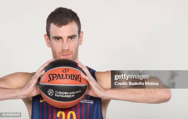 Victor Claver, #30 poses during FC Barcelona Lassa 2017/2018 Turkish Airlines EuroLeague Media Day at Palau Blaugrana on September 25, 2017 in...