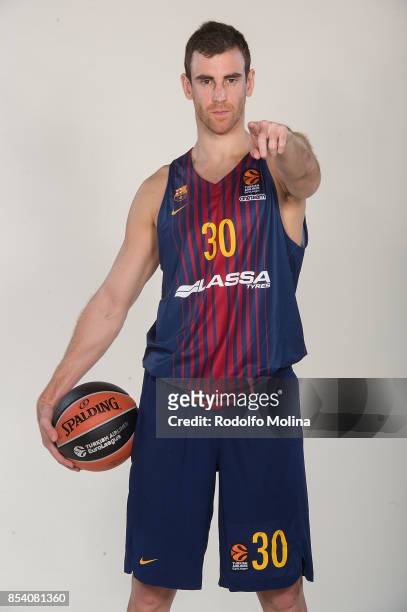 Victor Claver, #30 poses during FC Barcelona Lassa 2017/2018 Turkish Airlines EuroLeague Media Day at Palau Blaugrana on September 25, 2017 in...