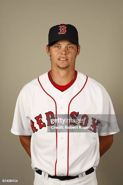 Clay Buchholz of the Boston Red Sox poses during Photo Day on Sunday, February 22, 2009 at City of Palms Park in Fort Myers, Florida.