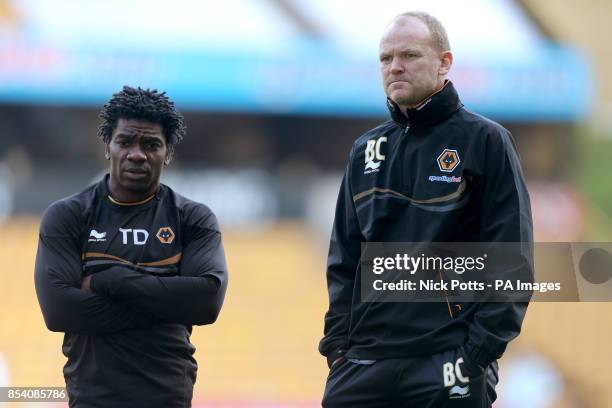 Wolverhampton Wanderers head of first team athletic performance Tony Daley and first team coach Brian Carey during training.