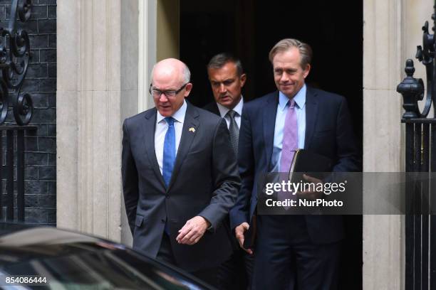 The United States Ambassador to the United Kingdom, Woody Johnson, is pictured at Downing Street, London on September 26, 2017.