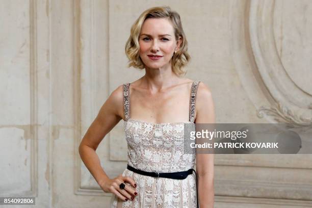 British-Australian actress and film producer Naomi Watts poses during a photocall before the Christian Dior women's 2018 Spring/Summer ready-to-wear...
