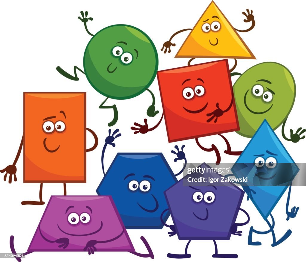 Personajes De Dibujos Animados Figuras Geométricas Básicas Ilustración de stock - Getty Images Personajes De Dibujos Animados Figuras Geométricas Básicas Ilustración de stock - Getty Images