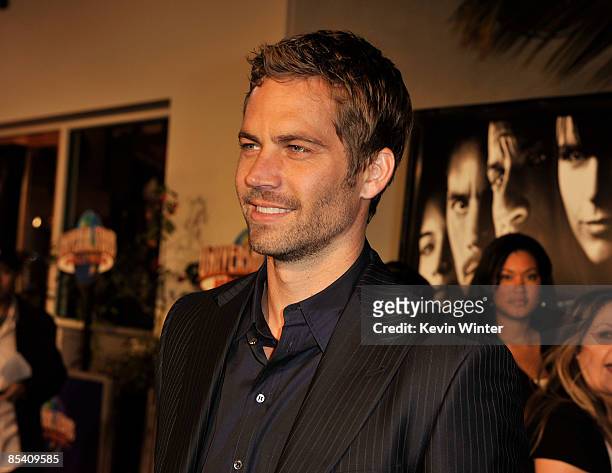 Actor Paul Walker arrives at the premiere Universal's "Fast & Furious" held at Universal CityWalk Theaters on March 12, 2009 in Universal City,...