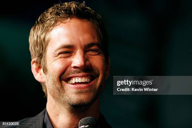 Actor Paul Walker arrives at the premiere Universal's "Fast & Furious" held at Universal CityWalk Theaters on March 12, 2009 in Universal City,...