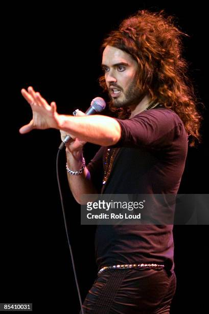 Actor and comedian Russell Brand performs in The Grand Ballroom of the Manhattan Center on March 12, 2009 in New York City.