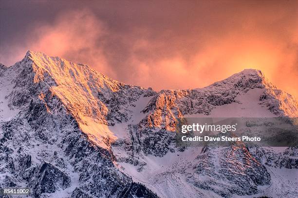 sunset over mount currie  - pemberton valley stock pictures, royalty-free photos & images