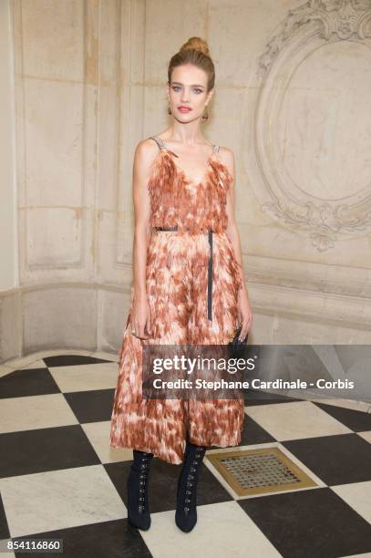 Natalia Vodianova attends the Christian Dior show as part of the Paris Fashion Week Womenswear Spring/Summer 2018 at on September 26, 2017 in Paris,...