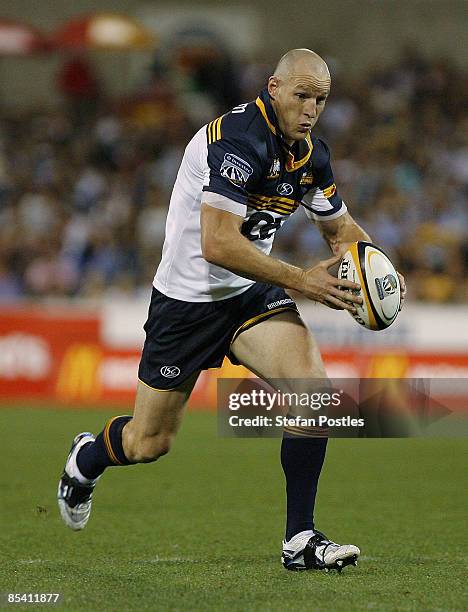 Stirling Mortlock of the Brumbies in action during the round five Super 14 match between the Brumbies and the Waratahs at Canberra Stadium on March...