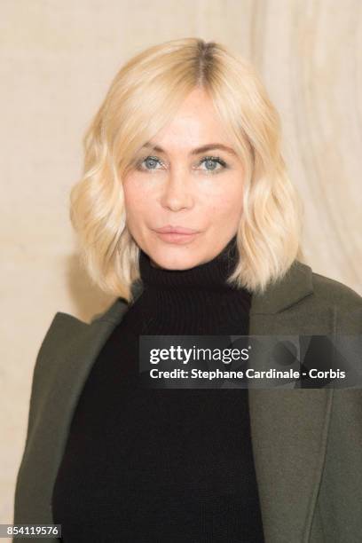 Actress Emmanuelle Beart attends the Christian Dior show as part of the Paris Fashion Week Womenswear Spring/Summer 2018 at on September 26, 2017 in...