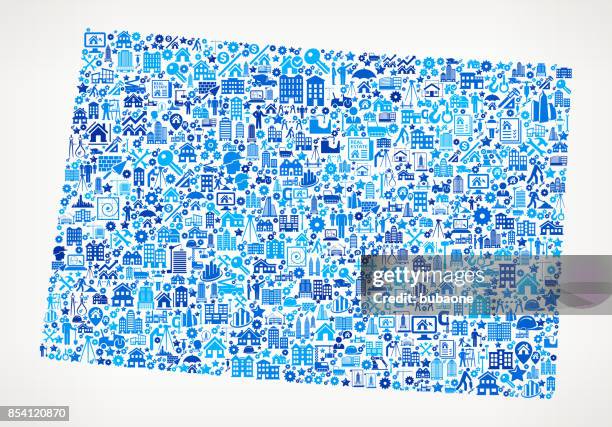 colorado construction industry vector icon pattern - building construction tablet stock illustrations
