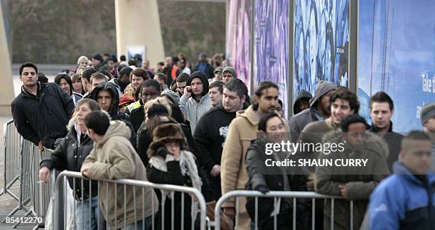 Michael Jackson fans queue at the O2 centre for tickets to his summer concerts in London, on March 13, 2009. Hundreds of Michael Jackson fans camped...