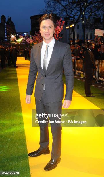 Zach Braff arriving for the European Premiere of Oz The Great and Powerful at the Empire cinema in London.