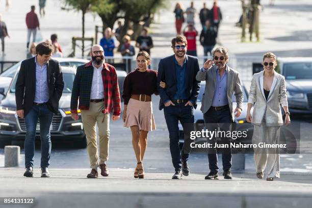 Fernando Bovaira, Simon Santiago, Elena Anaya, Santiago Mitre, Ricardo Darin and Dolores Fonzi attend 'La Cordillera' photocall during 65th San...