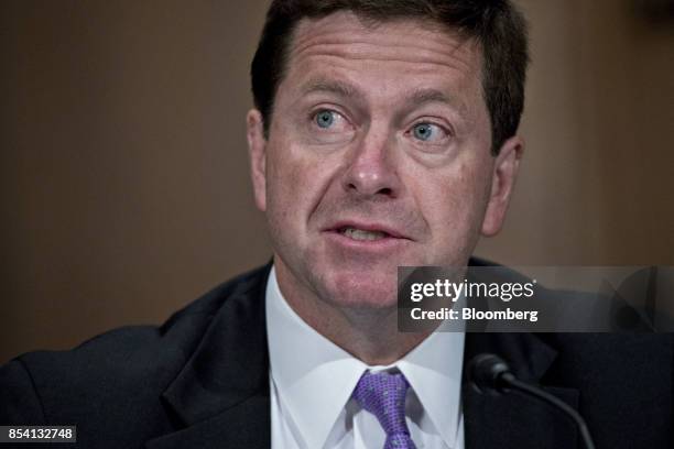 Jay Clayton, chairman of the U.S. Securities and Exchange Commission , speaks during a Senate Banking Committee hearing in Washington, D.C., U.S., on...
