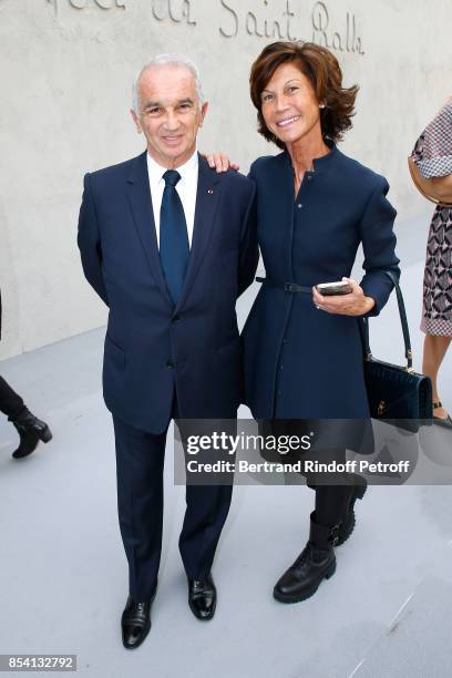 Alain Terzian and Sylvie Rousseau attend the Christian Dior show as part of the Paris Fashion Week Womenswear Spring/Summer 2018 on September 26,...