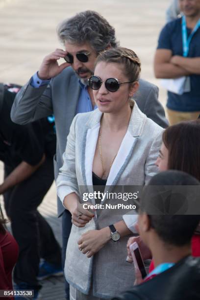 Actress Dolores Fonzi attends 'La Cordillera' photocall during the 65th San Sebastian International Film Festival on September 26, 2017 in San...