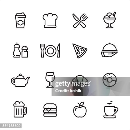 Restaurant - outline icon set Restaurant - outline icon set