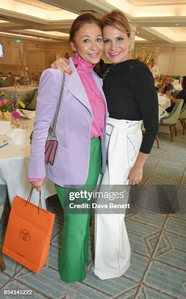 Magda Pozzo and Simona Ventura attend the 4th annual Ladies' Lunch in support of the Silent No More Gynaecological Cancer Fund at Fortnum & Mason on...