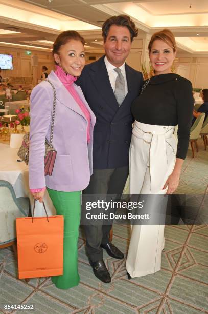 Magda Pozzo, Giorgio Veroni and Simona Ventura attend the 4th annual Ladies' Lunch in support of the Silent No More Gynaecological Cancer Fund at...
