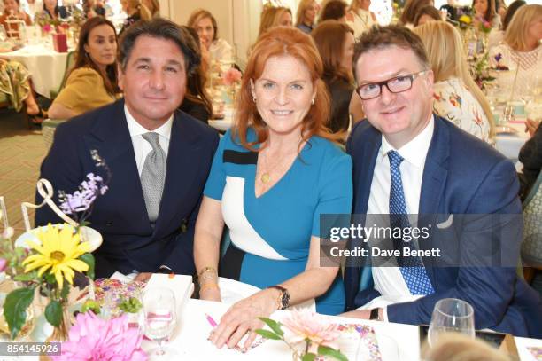 Giorgio Veroni, Sarah Ferguson, Duchess of York, and Ewan Venters attend the 4th annual Ladies' Lunch in support of the Silent No More Gynaecological...