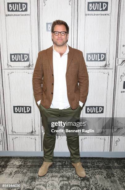 Actor Michael Weatherly visits Build to discuss "Bull" at Build Studio on September 26, 2017 in New York City.