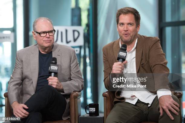 Glenn Gordon Caron and Michael Weatherly visit Build Series to discuss "Bull" at Build Studio on September 26, 2017 in New York City.