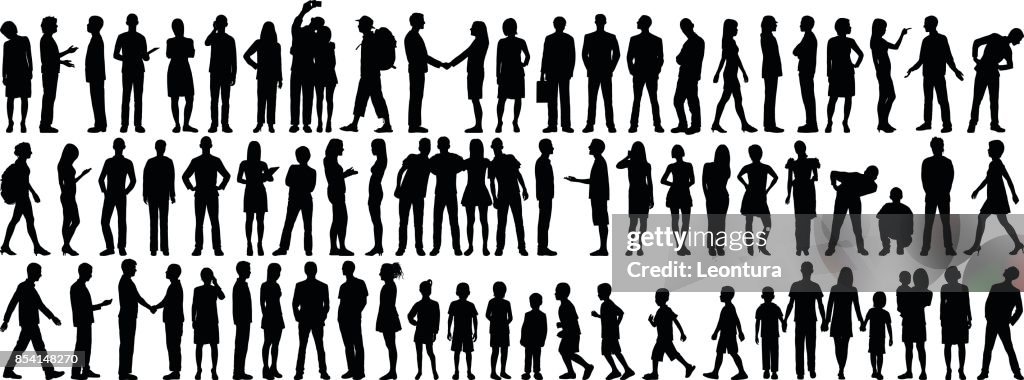 Highly Detailed People Silhouettes