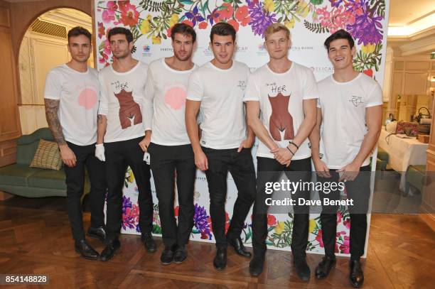 Models pose at the 4th annual Ladies' Lunch in support of the Silent No More Gynaecological Cancer Fund at Fortnum & Mason on September 26, 2017 in...