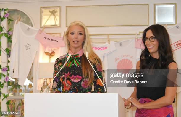 Tamara Beckwith and Josephine Daniel speak at the 4th annual Ladies' Lunch in support of the Silent No More Gynaecological Cancer Fund at Fortnum &...