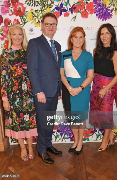 Tamara Beckwith, Ewan Venters, Sarah Ferguson, Duchess of York and Josephine Daniel attend the 4th annual Ladies' Lunch in support of the Silent No...