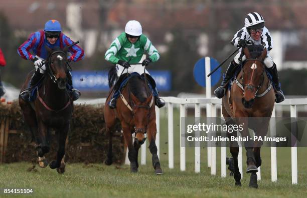 Operating under jockey Robbie Power hoes on to win the Irish Stallion Farms European Breeders Funds Maiden Hurdle during the Pre-Cheltenham Schooling...