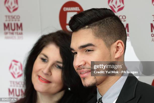 Louis Smith and his mother Elaine arriving for the Tesco Mum of the Year Awards at The Savoy hotel in central London.