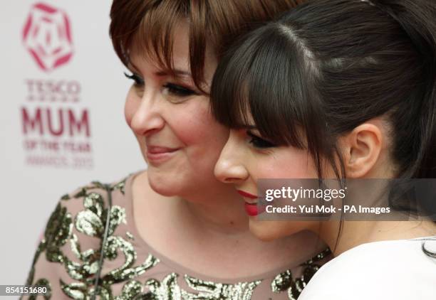 Roxanne Pallett and her mother arriving for the Tesco Mum of the Year Awards at The Savoy hotel in central London.