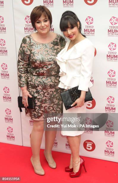 Roxanne Pallett and her mum arriving for the Tesco Mum of the Year Awards at The Savoy hotel in central London.