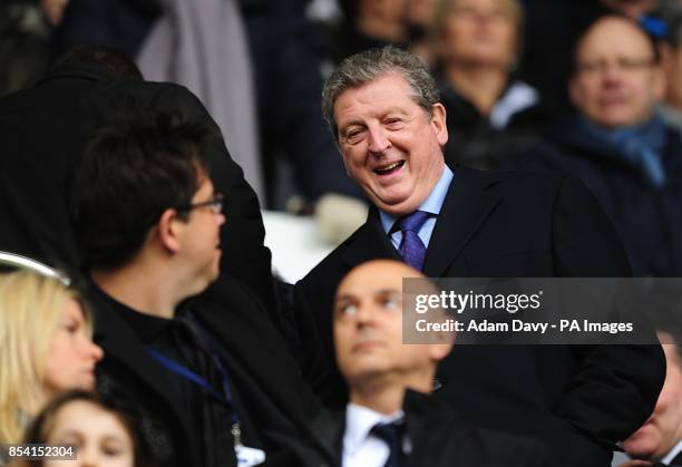 Comedian Michael McIntyre and England manager Roy Hodgson in the stands