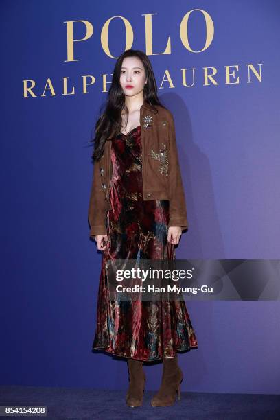 Sunmi of girl group Wonder Girls attends the "POLO RALPH LAUREN" Photocall on September 26, 2017 in Seoul, South Korea.