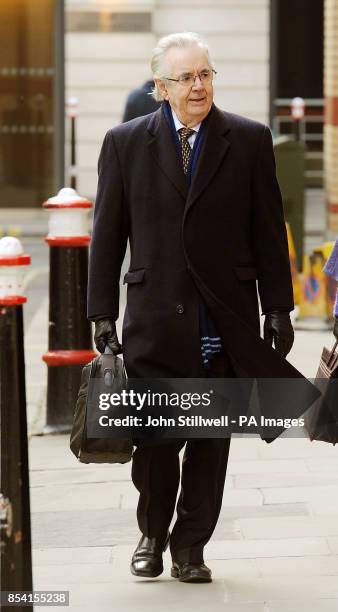 Chairman of the inquiry, Sir Thayne Forbes arrives at Finlaison House, central London for The Al-Sweady Inquiry into claims that British troops...