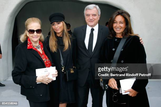 Doris Brynner , CEO Dior Sidney Toledano, his wife Katia Toledano and their Daughter Julia attend the Christian Dior show as part of the Paris...