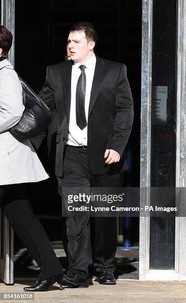 Dairyman Christopher Davidson leaving Bradford Crown Court where he was was handed a 10-month sentence in a young offenders' institution, suspended...