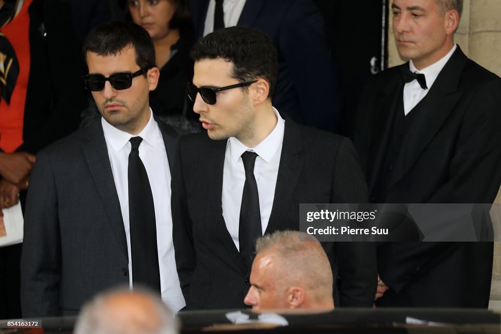 Liliane Bettencourt's funeral at Eglise Saint Pierre In Neuilly Sur Seine