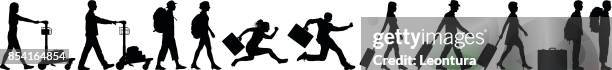 travellers - backpacker airport stock illustrations