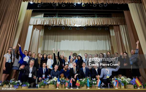 Participants of Youth For Peace pose for a group photo as 28 international law students from the United Kingdom, Belarus, Russia, Ukraine, Armenia,...