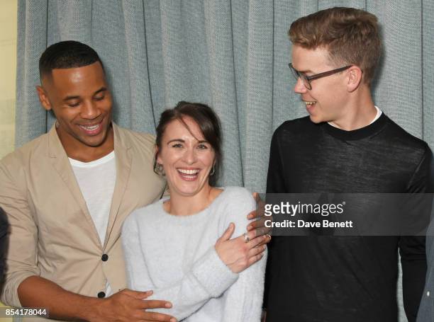 Reggie Yates, Vicky McClure and Will Poulter attend the BAFTA Breakthrough Brits jury announcement at BAFTA Piccadilly on September 26, 2017 in...