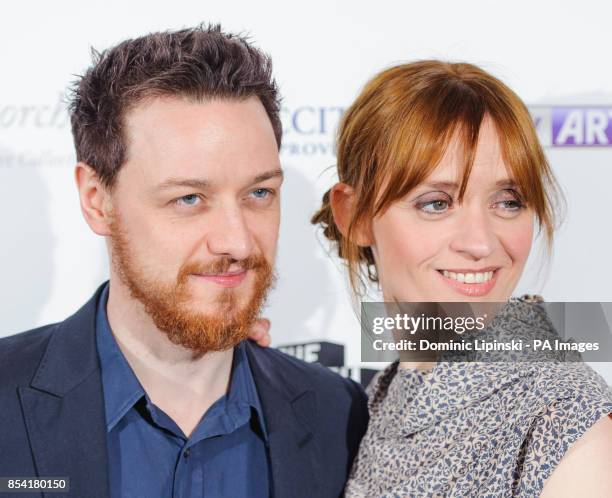 James McAvoy and Anne-Marie Duff arriving at the Sky Arts South Bank Awards, at the Dorchester hotel, in central London.