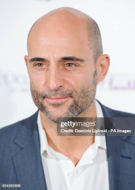 Mark Strong arriving at the Sky Arts South Bank Awards, at the Dorchester hotel, in central London.