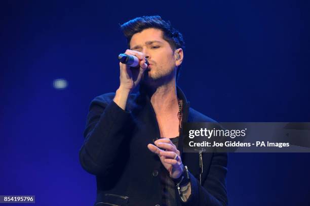 Danny O'Donoghue from The Script performs at the Capital FM Arena, Nottingham.