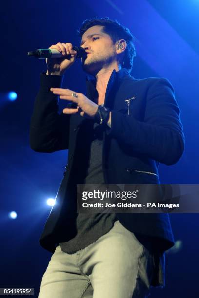 Danny O'Donoghue from The Script performs at the Capital FM Arena, Nottingham.