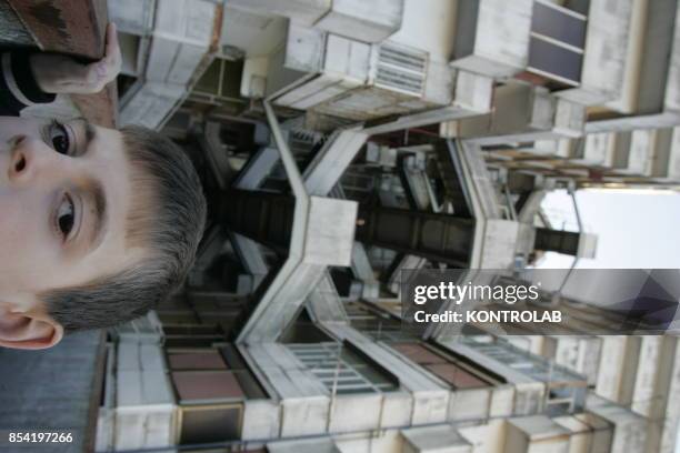 Internal view from the Vele building in the Scampia area in the suburb of Naples. The northern Neapolitan suburb of Scampia is notorious for its drug...