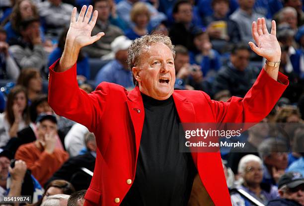 Tom Penders, head coach of the Houston Cougars during the Semifinals of the Conference USA Basketball Tournament at FedExForum on March 13, 2009 in...